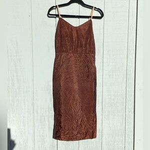 Bundle 3 for 50% off 1950s Vintage Chocolate Brown Taffeta Slip, As-Is